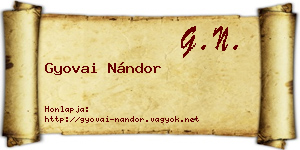 Gyovai Nándor névjegykártya
